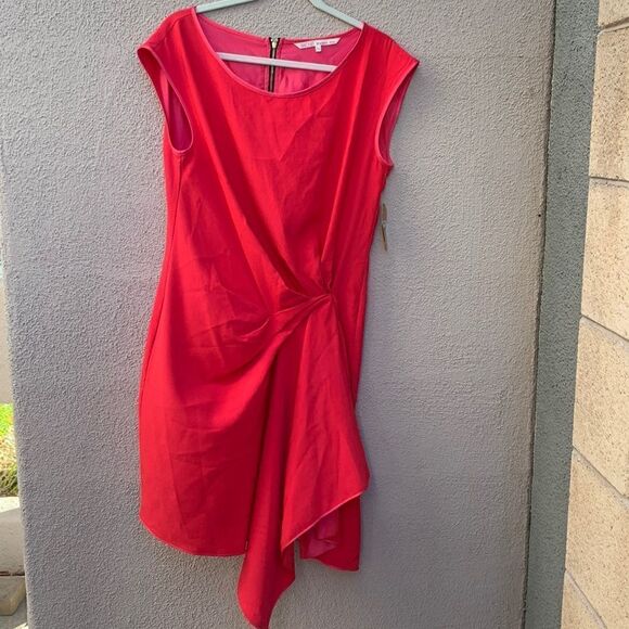 Rachel Roy Most Wanted Lotus Red Lg Scoop Neck Short Sleeve Barbie Hot Pink - Picture 1 of 11